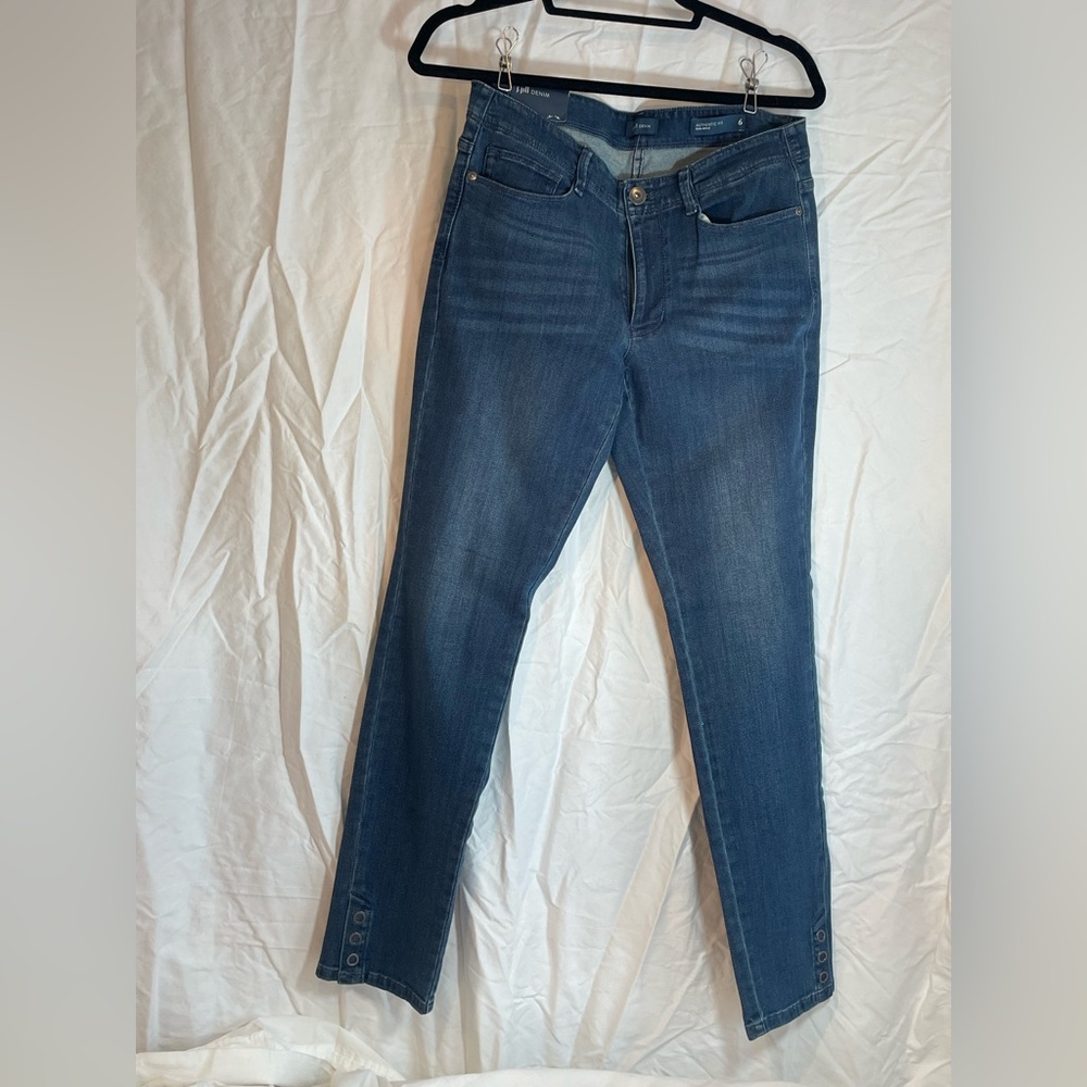J. Jill Blue Sea Glass Wash Authentic Fit Slim Ankle Denim Jeans Size 6NWT